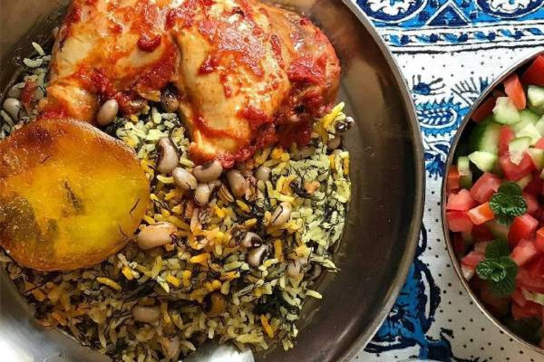 تهیه غذا | طرز تهیه لوبیا پلو شیرازی با مرغ زعفرونی | یک غذای خوشمزه برای شما